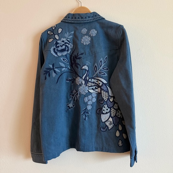 Johnny Was Shirley Western Worker Jacket Light Blue Denim Size Small - Picture 7 of 9